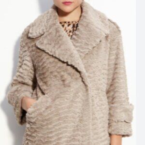 Vince Camuto Womens Faux Fur Coat